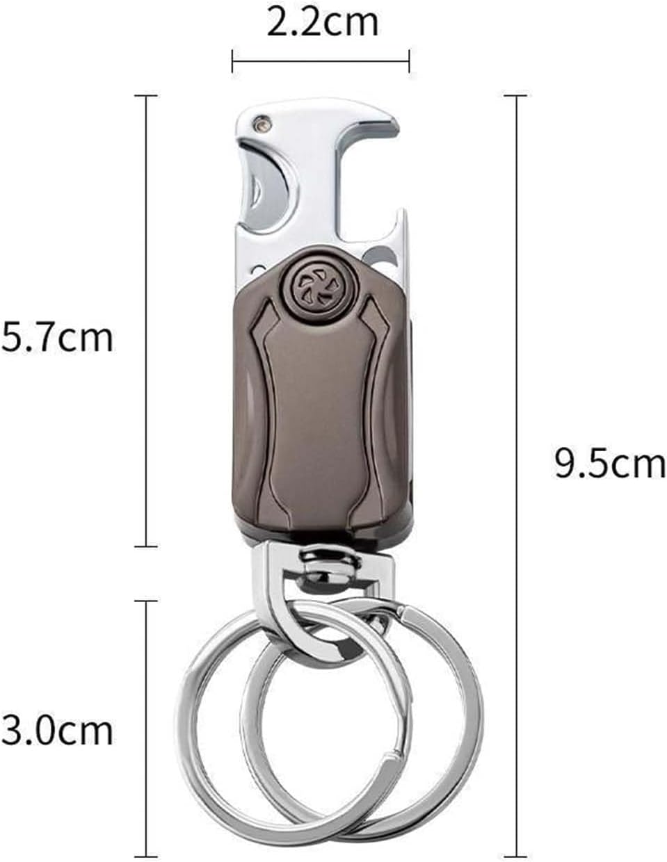Porte-clés multifonction pour hommes - Organisateur à double anneau avec ouvre-bouteille, support de téléphone et fidget spinner, porte-clés de voiture pour hommes._voghion.com