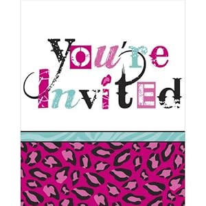 Pink Cheetah Print Birthday Invitations 7