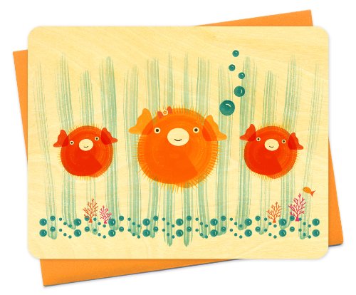 Algopix Similar Product 8 - Britta Blowfish Wood Notecard by Night