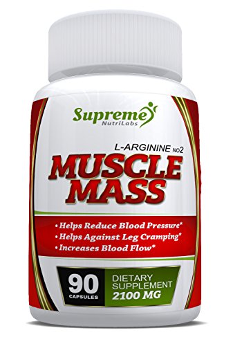 L-arginine - Muscle Mass - 90 Capsules - Nitric Oxide Booster - Protein Synthesis - Essential Amino Acid - Nutritional Supplement - Lowers Blood Pressure - Gets Results