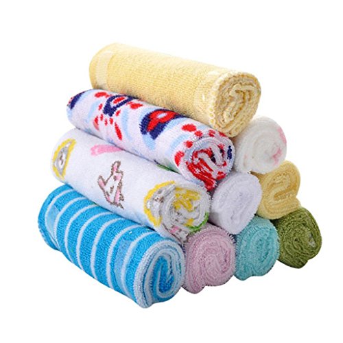 ULAKY Baby Infant Newborn Bath Towel Washcloth Bathing Feeding Wipe Cloth Soft,8Pcs