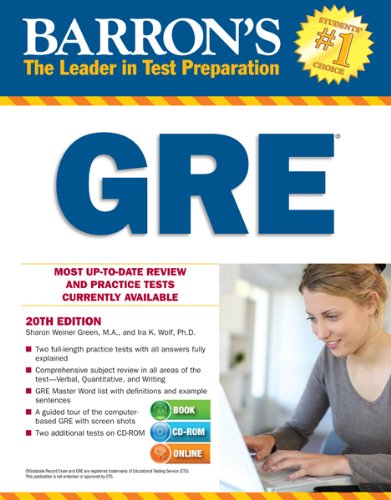 Barron's GRE with CD-ROM, 20th Edition by Ira K. Wolf Ph.D.