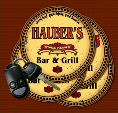 

HAUBER'S World Famous Bar & Grill Coasters Set of 4