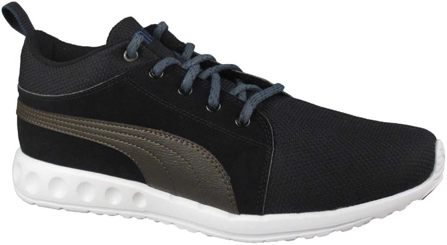 

Puma Men's Carson Runner Mid Nubuck Running Shoes Black/Demitasse Brown/Blue D(M) US