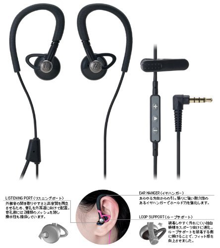 audio-technica+防水仕様iPod%2FiPhone%2FiPad専用インナーイヤーヘッドホン+ブラック+ATH-CP500i+BK