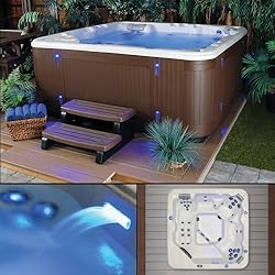 Starlight Hot Tubs Northern Star 5-Person 41-Jet Hot Tub with Sterling Silver White Shell and Gray Cabinet