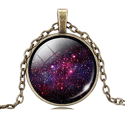 Jiayiqi Bronze Mysterious Time Gem Pendant Chain Necklace for Women