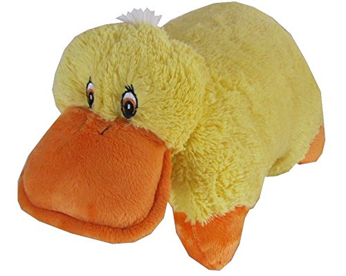 new duck zoopurrpets 2-in-1 stuffed animal and pillow large 19"