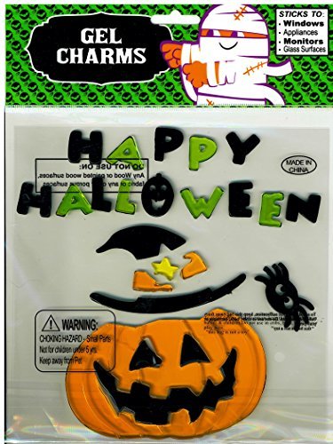 Happy Halloween Jack-O-Lantern Gel Window Clings