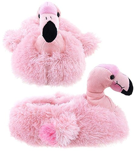 Adult & Children Kid Size Flamingo Animal Plush Fuzzy Slippers