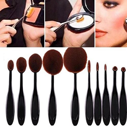 ABCsell 10PC/Set Toothbrush Eyebrow Foundation Eyeliner Lip Oval Brushes ...