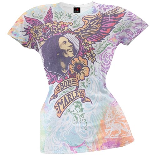 Bob Marley - Flower Soft All Over Juniors T-Shirt