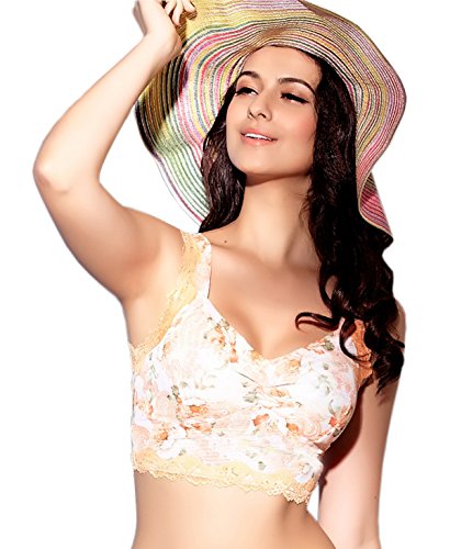 CAKYE® Women's Floral Sleep Bra Tank Top Cami Bralette