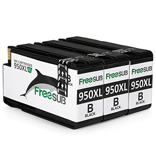 FreeSUB 3 Black High Yield Replacement For HP 950XL Ink Cartridge Compatible With HP Officejet PRO 8600 8610 8620 8630 8640 8660 8615 8625 251dw 276dw