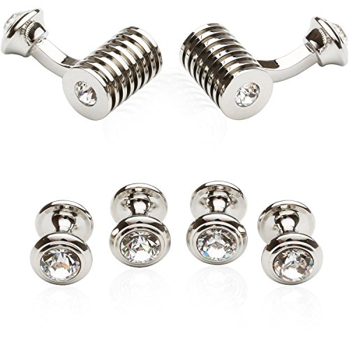Crystal Barrel Formal Set Cufflinks Studs by Cuff-Daddy