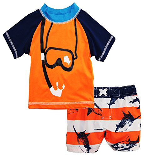 iXtreme Baby Boys' Snorkeling with Sharks Rash Guard Swim Short Set