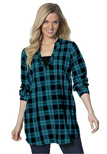 Women's Plus Size Layered Look Plaid Tunic