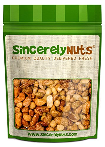 Sincerely Nuts Butter Toffee Mixed Nuts - One (1) Lb. Bag - Almonds, Cashews, Pecan, Peanuts - Insanely Divine Taste- Sealed For Freshness- Full of Minerals & Vitamins Certified