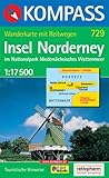 Insel Norderney, 1:17500, GPS-genau Wanderkarte mit Reitwegen. Touristische Hinweise und Fotos auf der Kartenrückseite