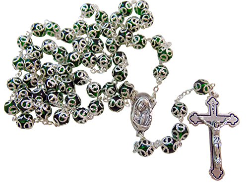 Algopix Similar Product 17 - Catholic Rosary with Metal Capped Green