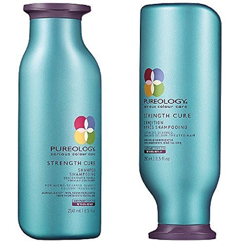 Pureology Strength Cure Shampoo & Conditioner Duo, 8.5 oz & Bonus Paul Mitchell Compact Mirror