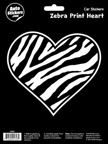 Algopix Similar Product 4 - WMI Designs 10054 Zebra Print Heart