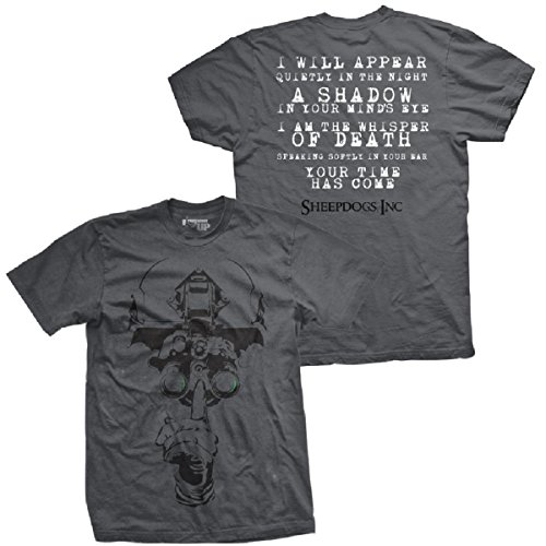 Whisper of Death, Military Theme T-shirt from Ranger Up, Sheepdogs Gray