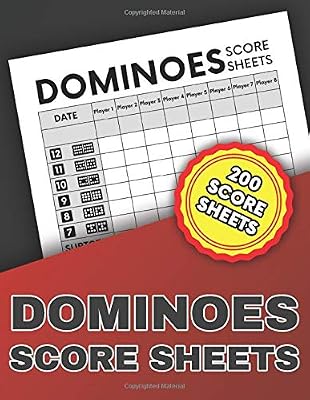 Dominoes Score Sheets: 200 Score Pad Large Size