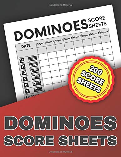 Dominoes Score Sheets: 200 Score Pad Large Size by Amra Sheets