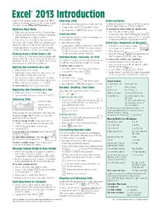 Microsoft Excel 2013 Introduction Quick Reference Guide