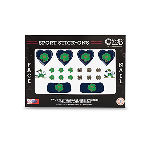 NOTRE DAME FIGHTING IRISH FACE AND NAIL SPORT STICK ONS-UNIVERSITY OF NOTRE DAME TATTOOS