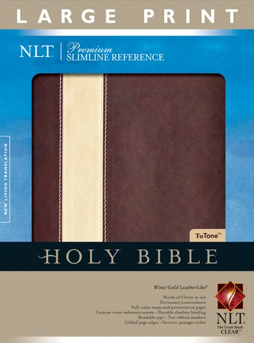 Premium Slimline Reference Bible NLT, Large Print, TuTone by Tyndale