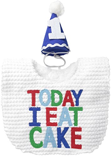 Mud Pie Baby Boys' Cake Smashing Gift Set with Bib and Hat, Multi, One Size