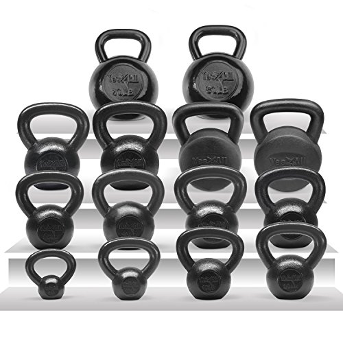 Yes4All Solid Cast Iron Kettlebell for Full Body Workout, Weight Loss and Strength Training