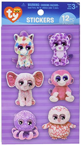 Darice, 12 Piece, Ty Beanie Boos Sticker Set, Girly Wiggle Eyes