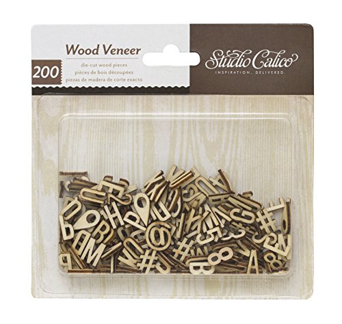 American Crafts Studio Calico Darling Dear Wood Veneers, Alphabet and Numbers