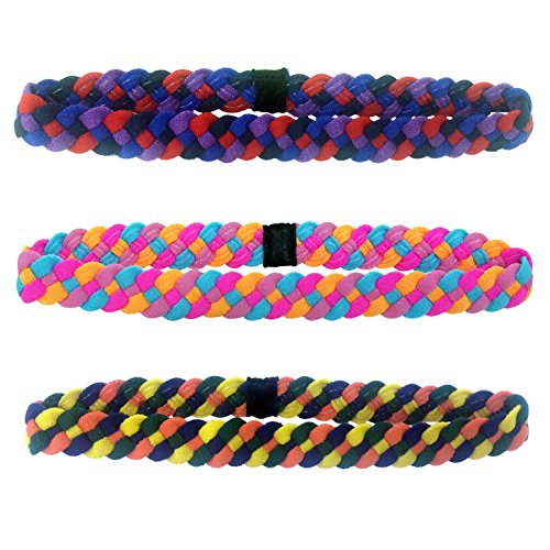 Multi-Color 3 Pack Sports Headbands with NO SLIP GRIP Technology - Perfect for Athletes or Great Accessory for any Fashion Style - Super Comfortable