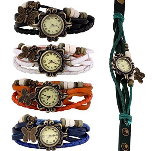 Sannysis Nuevos 5pcs mujeres al por mayor de la mariposa de la pulsera del reloj