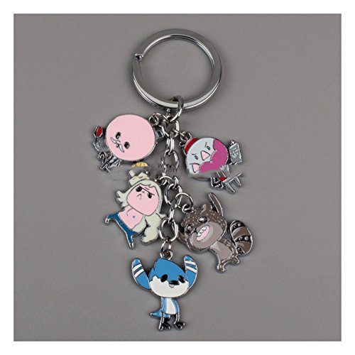 Anime Cartoon Regular Show Keychains Metal Figures Pendants Key Chains ...