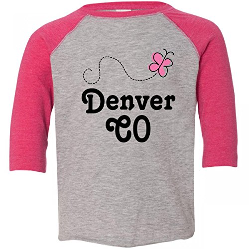 

Inktastic Little Boys' Denver CO Pink Butterfly Toddler T-Shirt
