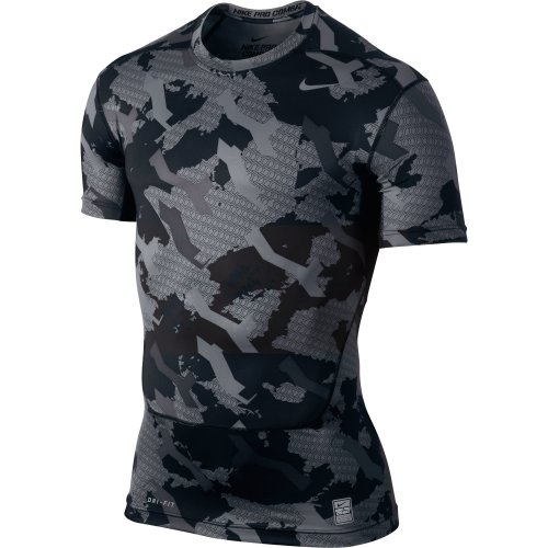 Nike Mens Core Compression Chainmaille Short Sleeve Top - Large - White/Cool Grey