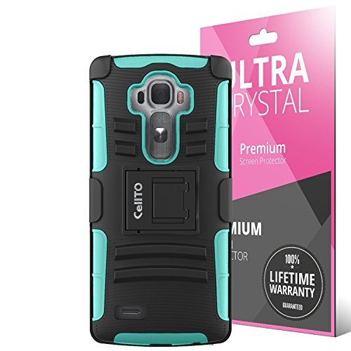 LG G4 Case, Cellto **Triple Layer** [Kickstand] Combo Holster Cover [Heavy Duty Rugged] Kickstand and Locking Belt Swivel Clip (Mint)
