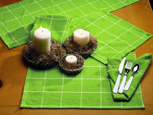 Algopix Similar Product 15 - IHF Burlap Check Lime Design Table