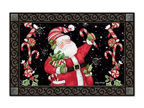 Candy Cane Santa MatMates Doormat - 18