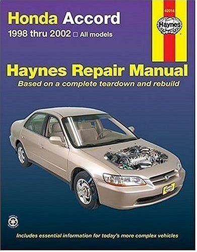 Honda Accord 1998-2002 (Haynes Repair Manual) by Haynes