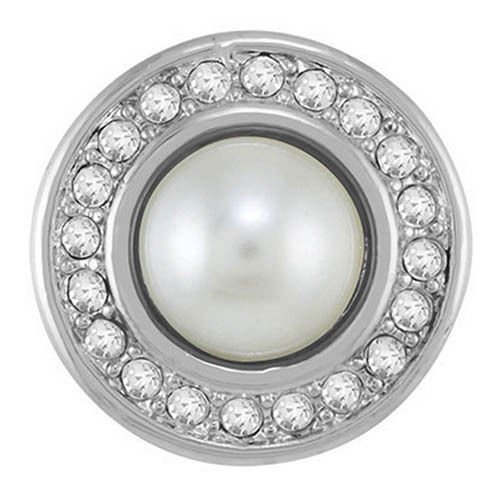 Ginger Snaps White Pearlescent Snap With Rhinestones
