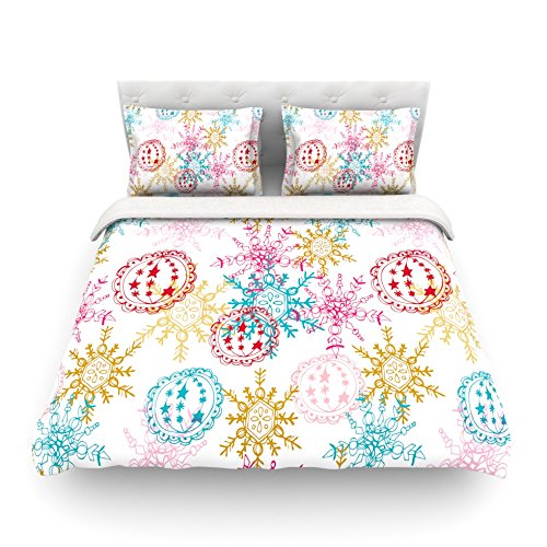 

Kess InHouse Anneline Sophia "Let It Snow" Multicolor Cotton Duvet Cover, 88 by 104-Inch
