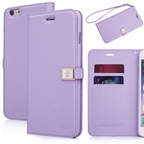 iPhone 6S plus case,iPhone 6 plus case,[5.5inch]by Ailun,Wallet Case,Credit Card holder Case,PU Leather Case,Flip Cover Case[Purple]