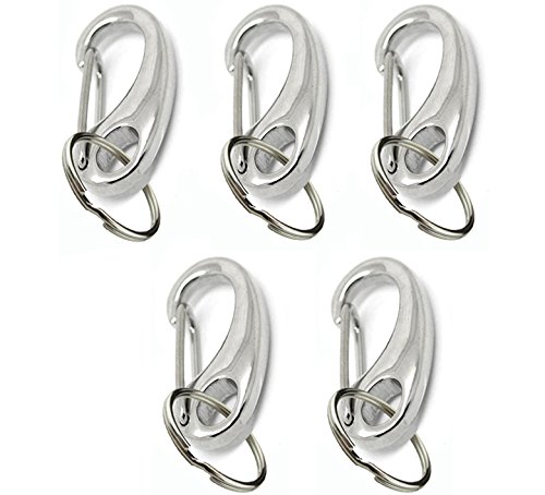 Pet ID Tag Quick Clip - Various Sizes For Dogs and Cats, Easy Exchange Between Pet Collars, Solid Stainless Steel (Small, 5 Clip)