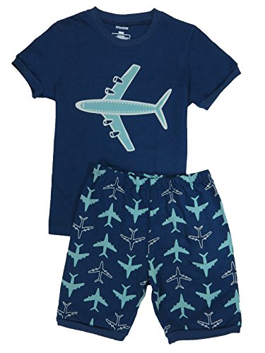 Babypajama Airplane Little Boys' Short Pajama Set 2 Piece Blue Size 2 Years